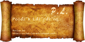 Polák Lóránt névjegykártya